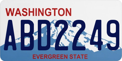WA license plate ABD2249