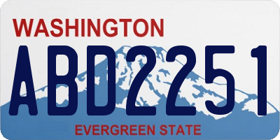 WA license plate ABD2251