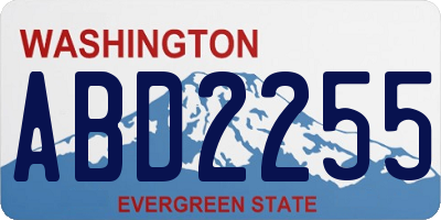 WA license plate ABD2255