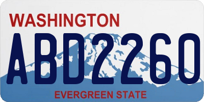 WA license plate ABD2260