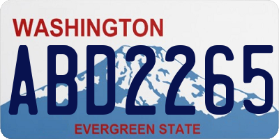 WA license plate ABD2265