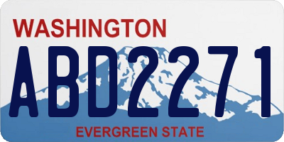 WA license plate ABD2271