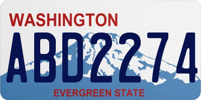 WA license plate ABD2274
