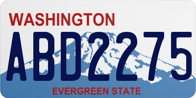 WA license plate ABD2275