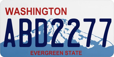 WA license plate ABD2277