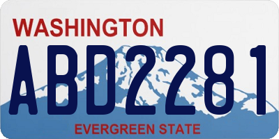 WA license plate ABD2281