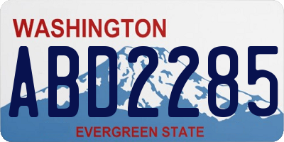 WA license plate ABD2285