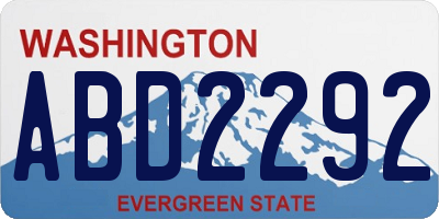 WA license plate ABD2292