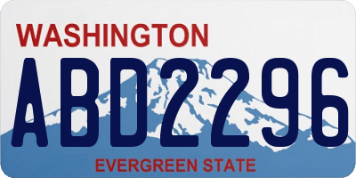 WA license plate ABD2296