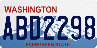 WA license plate ABD2298