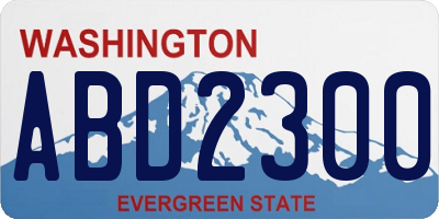 WA license plate ABD2300