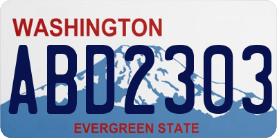 WA license plate ABD2303