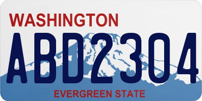 WA license plate ABD2304