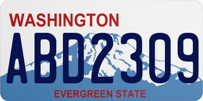 WA license plate ABD2309