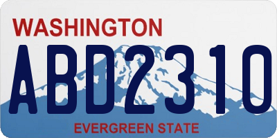 WA license plate ABD2310