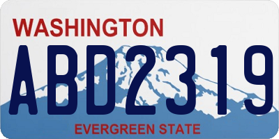 WA license plate ABD2319