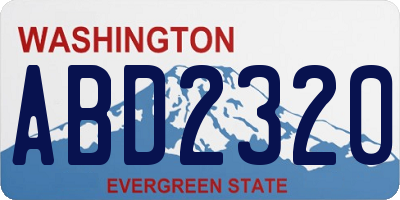 WA license plate ABD2320