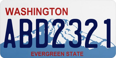 WA license plate ABD2321