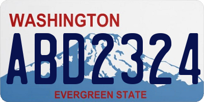 WA license plate ABD2324