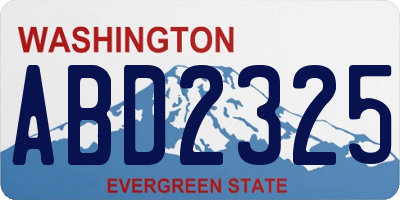 WA license plate ABD2325
