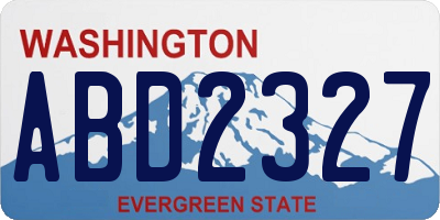 WA license plate ABD2327