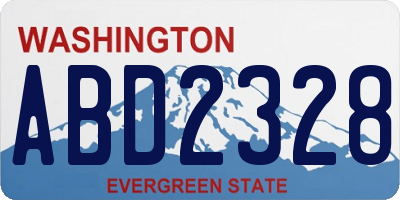 WA license plate ABD2328