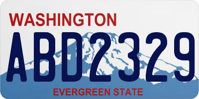 WA license plate ABD2329