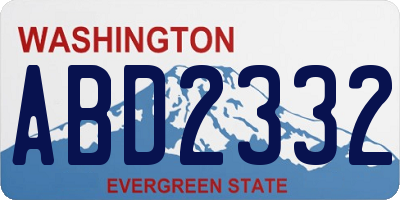 WA license plate ABD2332