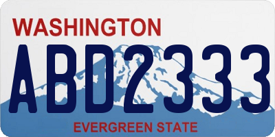 WA license plate ABD2333