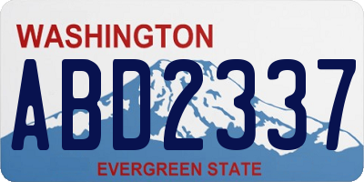 WA license plate ABD2337