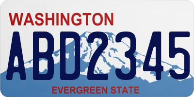 WA license plate ABD2345
