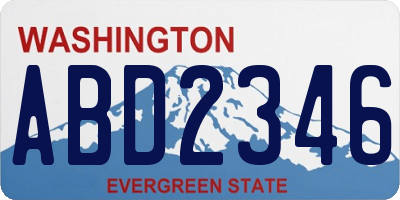 WA license plate ABD2346