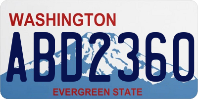WA license plate ABD2360