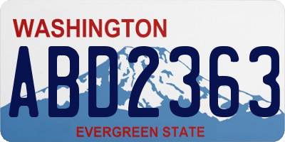 WA license plate ABD2363
