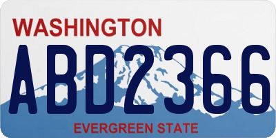 WA license plate ABD2366