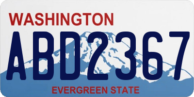 WA license plate ABD2367