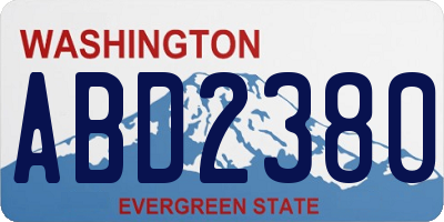 WA license plate ABD2380