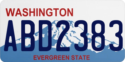 WA license plate ABD2383