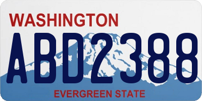 WA license plate ABD2388