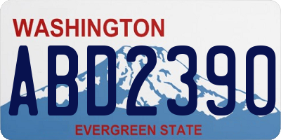 WA license plate ABD2390