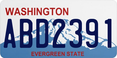 WA license plate ABD2391