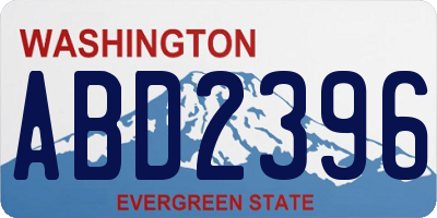 WA license plate ABD2396