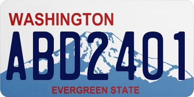 WA license plate ABD2401
