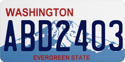 WA license plate ABD2403