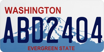 WA license plate ABD2404