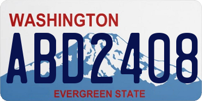 WA license plate ABD2408