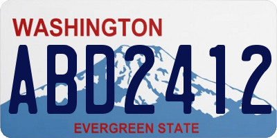 WA license plate ABD2412
