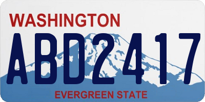 WA license plate ABD2417