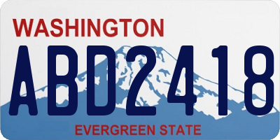 WA license plate ABD2418