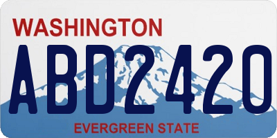 WA license plate ABD2420